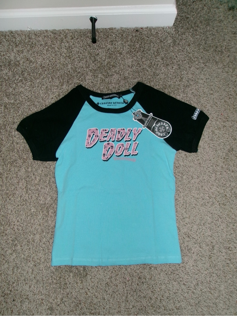 Chrome Hearts Deadly Doll Tee - Aqua & Black